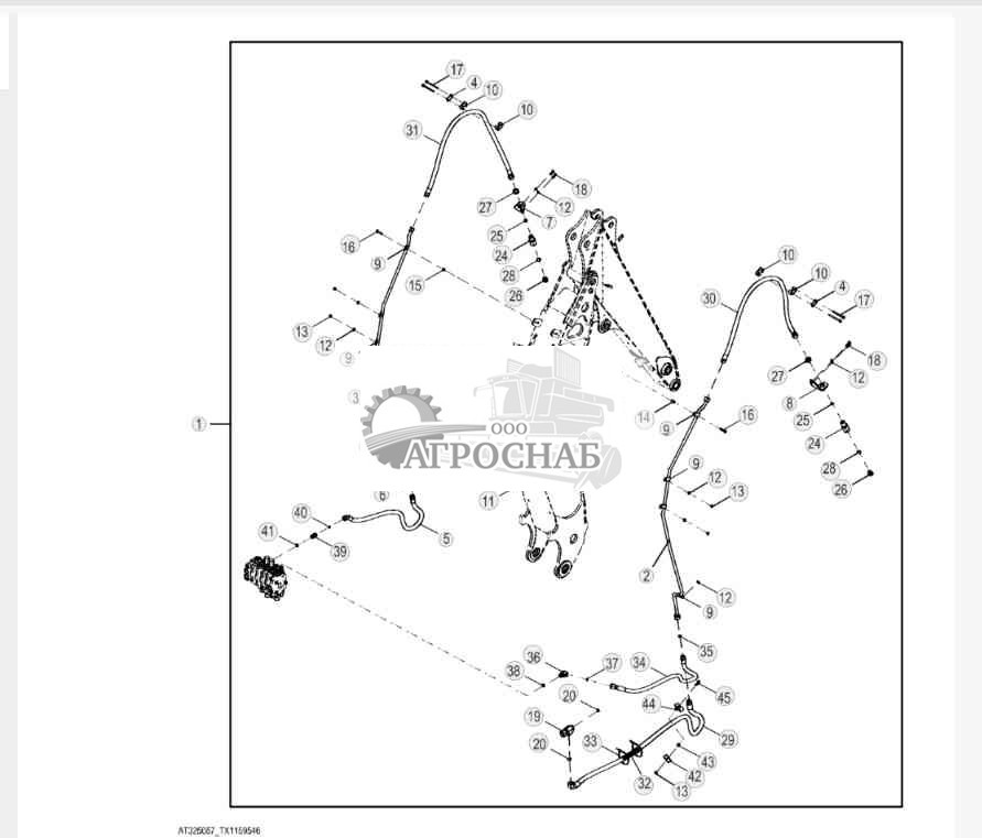 Комплект стандартной рукояти с гидравлической системой вспомогательного оборудования 